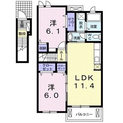 三日市駅 徒歩5分 2階の物件間取画像